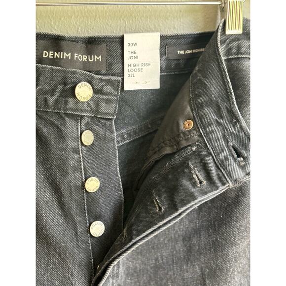 Denim Forum Black Straight Leg Jeans - Picture 3 of 6